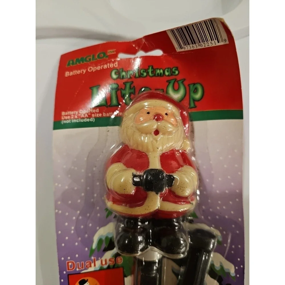 Amglo NIP Santa Claus Light-Up Stick Christmas Holiday Yard Indoor Outdoor Decor